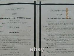 GENERAL U. S. GRANT 1885 Memorial Service Program N. Y. G. A. R. Civil War