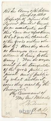 Gen. Seth Williams To Gen. Meade CIVIL War 1864 Letter