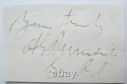 General Ambrose Burnside War Civil War Commander, Autograph as Governor 1866-69
