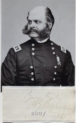 General Ambrose Burnside War Civil War Commander, Governor, Autograph
