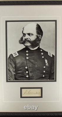 General Ambrose Burnside War Civil War Commander, Governor, Autograph Display