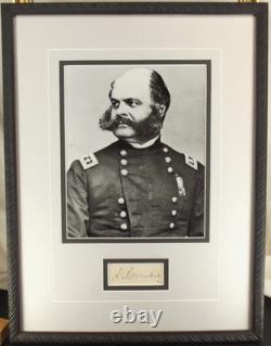 General Ambrose Burnside War Civil War Commander, Governor, Autograph Display General Ambrose Burnside War Civil War Commander, Governor, Autograph Display