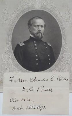 General Don Carlos Buell Civil War Union Commander Autograph- Authentic'Rare