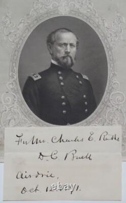 General Don Carlos Buell Civil War Union Commander Autograph- Authentic'Rare