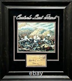 General George Armstrong Custer Civil War India Signed Autograph Photo Frame JSA