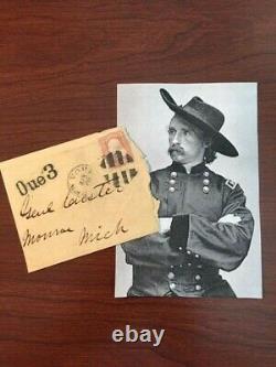 General George Armstrong Custer Hand-signed Envelope Cut, Indian Wars, CIVIL War