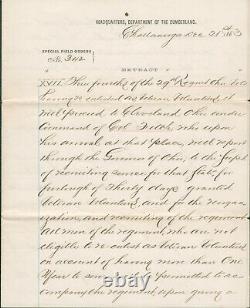 General George Henry Thomas SIGNED AUTOGRAPH Field Orders Dept. Cumberland 1863