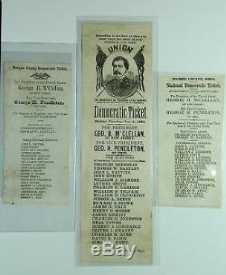 General George McClellan Ballot Ticket Genuine Civil War 1864 Election N-087
