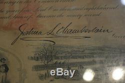 General Joshua Chamberlain Signed Maine Civil War Testimonial Original