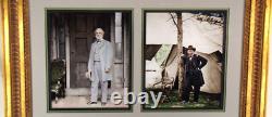 General Lee, General Grant Civil War Commanders Autographs Framed Display JSA