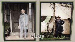 General Lee, General Grant Civil War Commanders Autographs Framed Display JSA