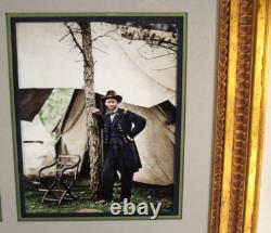 General Lee, General Grant Civil War Commanders Autographs Framed Display JSA
