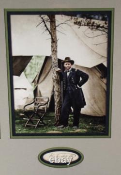 General Lee, General Grant Civil War Commanders Autographs Framed Display JSA