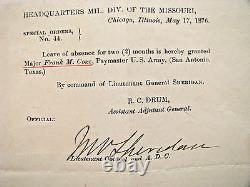 General Michael Sheridan Autograph Signed Order