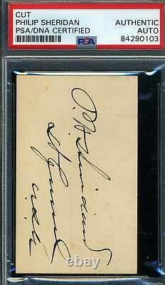 General Philip Sheridan PSA DNA Coa Hand Signed Civil War Album Page Autograph