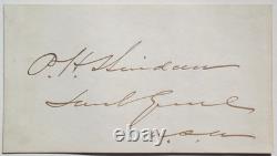 General Philip Sheridan Union General Civil War Autograph''Rare'' + CO-SIGNER