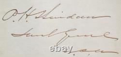 General Philip Sheridan Union General Civil War Autograph''Rare'' + CO-SIGNER
