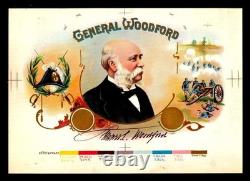 General Stewart Lyndon Woodford Civil War Proof EX RARE Cigar Box Label