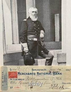 General Theodore Peck Signed Check Civil War Medal of Honor Recipient