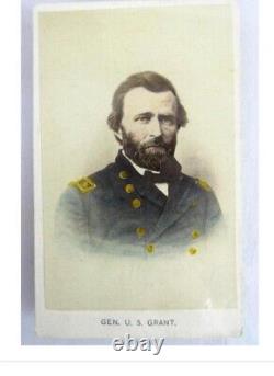 General U. S. Grant CDV Photo/Tinted Color Civil War General, Antique 1880s