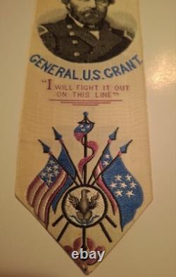 General U. S. Grant Stevensgraph Ribbon 1865 Vicksburg Fort Donelson Richmond