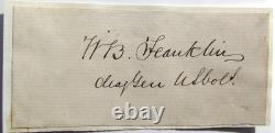 General Willaim B. Franklin Civil War Union Commander Autograph Authentic'Rare