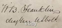 General Willaim B. Franklin Civil War Union Commander Autograph Authentic'Rare