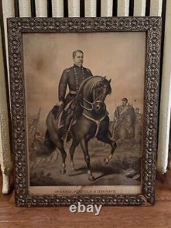 General Winfield S. Hancock Battle Lithograph Kurz & Allison Art Studio Chicago