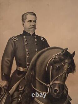 General Winfield S. Hancock Battle Lithograph Kurz & Allison Art Studio Chicago