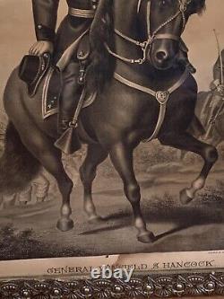 General Winfield S. Hancock Battle Lithograph Kurz & Allison Art Studio Chicago