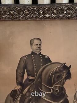 General Winfield S. Hancock Battle Lithograph Kurz & Allison Art Studio Chicago