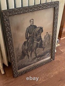 General Winfield S. Hancock Battle Lithograph Kurz & Allison Art Studio Chicago