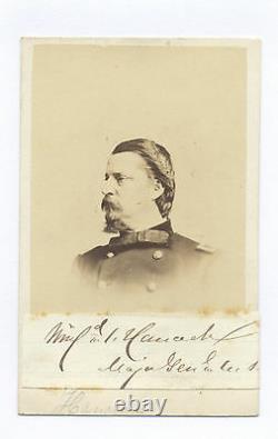 General Winfield Scott Hancock CIVIL War Signed CDV Photo From Crosman Album