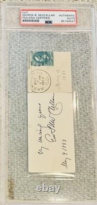 George B McClellan Union Civil War General Signed GEM Autograph PSA/DNA Rare