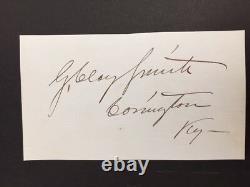 Green Clay Smith Signed CIVIL War General, Terr. Gov. Mt, 1876 Pres Candidate