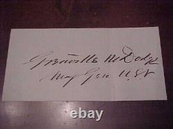 Greenville M Dodge Signed Autographed Cut Civil War Union Army Major General