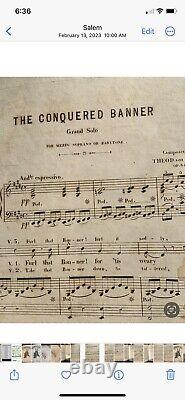 Historic 1867 Civil War sheet music The Conquered Banner General LEE