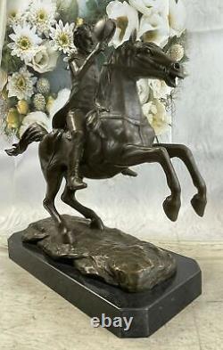 Hot Cast Civil War General on Horse and Sword Bronze Sculpture Figurine Artwork