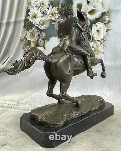 Hot Cast Civil War General on Horse and Sword Bronze Sculpture Figurine Artwork