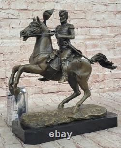 Hot Cast Civil War General on Horse and Sword Bronze Sculpture Marble Figure Art