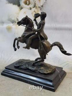 Hot Cast Civil War General on Horse and Sword Bronze Sculpture Marble Figurine