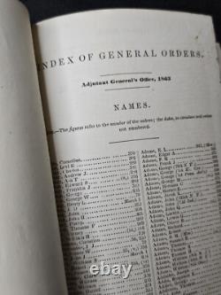 Index of General Orders, Adjutant General's Office 1863 US Civil War