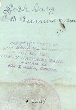 James Longstreet Civil War Confederate General Signed Personal Check. JSA Letter