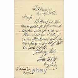 John A. Dix Civil War General 1862 Hand Signed Autographed Written Letter COA