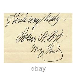 John A. Dix Civil War General 1862 Handwritten Signed Autographed Letter COA