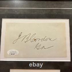 John B Gordon autograph signed Civil War cut auto General Framed JSA