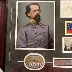 John B Gordon autograph signed Civil War cut auto General Framed JSA