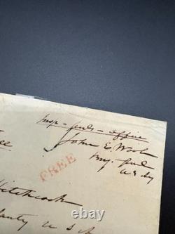 John E. Wool Signed Free Frank General Mexican War Civil War Autograph 1812