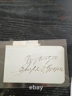 John M Thayer & Charles Devens Autograph Card Civil War Generals & Governors