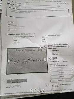 John M Thayer & Charles Devens Autograph Card Civil War Generals & Governors